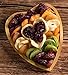 Gourmet Gift Tray,Dried Fruit Platter in a Reusable Heart-Shaped Wooden Tray, Great Gift Idea, By Benevelo Gifts