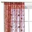 Home Floral Embroidered Sheer - Red (42x84")