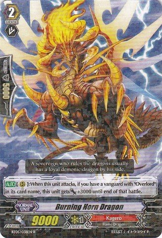 Cardfight!! Vanguard TCG - Burning Horn Dragon (BT05/038EN) - Awakening of Twin Blades
