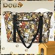 DOGS Tote Bag Deluxe Dog with COTTON FABRIC Surface and WATERPROOF LINING