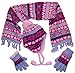 N'Ice Caps Big Girls Sherpa Lined Snowflake Print Knitted 3PC Set