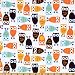 60'' Wide Kaufman Minky Cuddle Night Owl Orange/Brown Fabric By The Yard