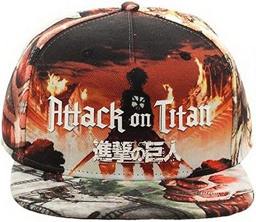 HSBD297 ATTACK ON TITAN SUBLIMATED SNAPBACK ALL OVER PRINT CAP