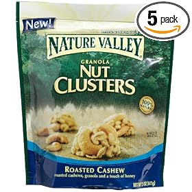 Nature Valley Granola Nut Clusters, Roasted Cashew, 5-Ounce Pouches (Pack of 5)