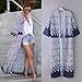 Perman Women Boho Printed Chiffon Loose Shawl Kimono Cardigan Cover up Blouse