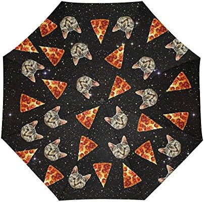 Funny Cat Pizza On Galaxy Nebula Foldable Sunny Rainy Umbrella?