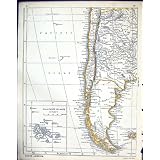 C1860 Lowry の骨董品の地図の南アメリカフォークランドガラパゴス諸島のパタゴニア