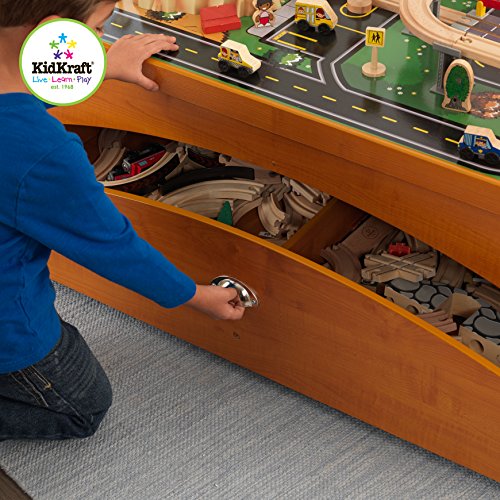 KidKraft Metropolis Train Set and Honey Table Train Furniture Baby