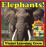 Childrens Animal Book: "Exciting Elephants! Look At Elephants And Learn To Read" - (The Visual Learning Crew Book) (Over 45+ Photos of Elephants)