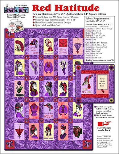 ScrapSMART - Red HATtitude Quilt & Pillows - Software Collection - Jpeg & MS Word files (CDRHFQ33)