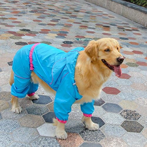Petsone® Fashion Waterproof Dog Puppy Rainy Days Slicker, Pet Rain Coat Rainwear Clothes Jacket Poncho for Medium to Large Dogs (Blue, XL)
