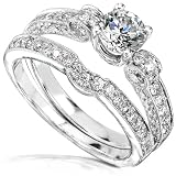 1-3/4ct TW Round Brilliant Diamond Wedding Ring Set in 18kt Gold (Size 6.5)