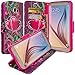 Galaxy Wireless Case Compatible for Samsung Galaxy S7 Edge Wallet Case, Flip Folio [Kickstand Feature] Pu Leather Wallet Case with ID Slots for S7 Edge Phone Case - Purple Heart