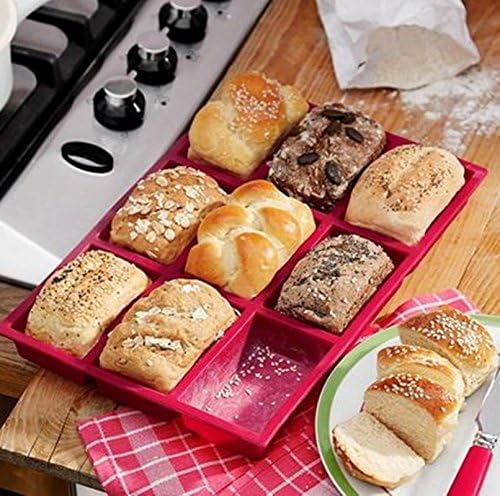 Tifan 9-cavity Narrow Silicone Mold for Soap, Cake, Bread, Cupcake, Cheesecake, Cornbread, Muffin, Brownie