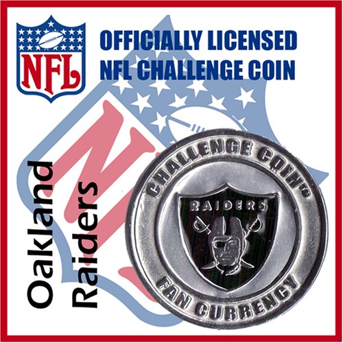 Oakland Raiders NFL Football Helmet Challenge Coin Poker Card Guard