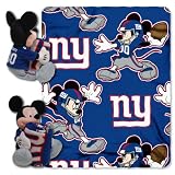 Disney/NFL New York Giants Mickey Character Shaped Pillow with 40-Inch-by-50-Inch Fleece Throw Set