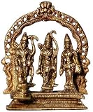Antique and Collectibles - Hindu God Rama,Sita and Laxman Brass Sculpture