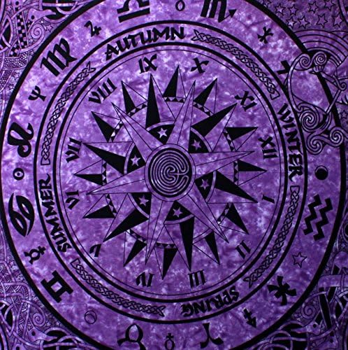 English Seasons Tapestry Hippie Tapestry Mandala Tapestry Wall Hanging Wall Decor Home Decor (Purple)