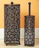 2 Pc Chocolate Brown Toilet Brush & Holder Set Bathroom Organizing Decor