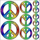 Peel And Stick Rainbow Peace Symbols Stickers Decals Removable Wall Art