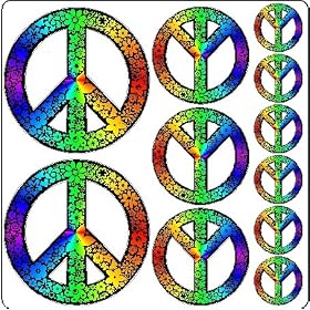 Rainbow Peace Symbols Stickers Decals Removable Wall Art