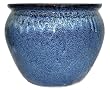 Ceramic planter / fishbowl - hand glazed, cobalt blue, 16" diameter