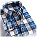 Hanxue Men's Plaid Flannel Long Sleeve Casual Button-Down Shirts