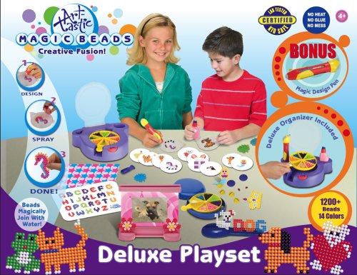 Childrens Toyshop  Toys : Manley Art-tastic Magic Beads Deluxe Playset - 1200 Beads
