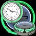 14 Inch Double Ring Neon Clock Green Outer White Inner (fls)
