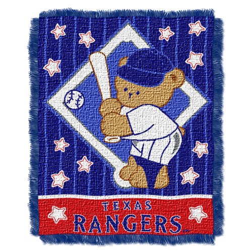 MLB Texas Rangers 36-Inch-by-46-Inch Woven Jacquard Baby Throw