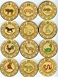 COMPLETE SET 12 Gold Chinese New Year Animal Coins