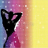 IMAGE OF Wallmonkeys Peel and Stick Wall Decals - Grunge Background with Party Boy Silhouette with Stars - 48