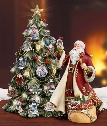 Thomas Kinkade Illuminated Advent Tabletop Christmas Tree by The Bradford Editions