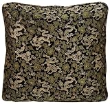 Chinese Silk Pillow - Dragon Motif, Black (#79)