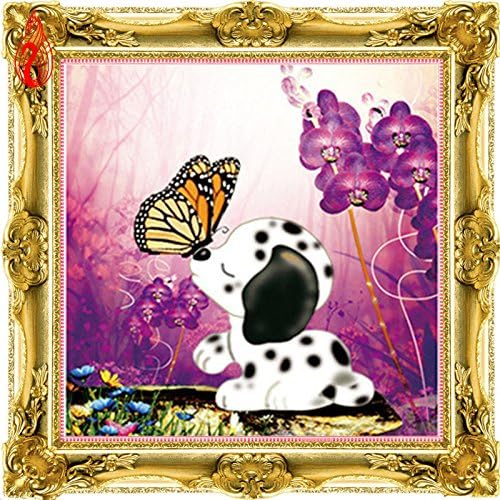 YGS-9 DIY 5D Diamond Painting Cross Stitch Puppy Love Romantic Kiss Round Diamond Embroidery Kits Diamond Mosaic Home Decoration