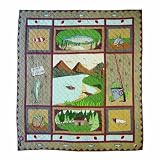 Patch Magic Queen Gone Fishing Quilt, 85-Inch by 95-Inch