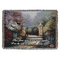 Thomas Kinkade Victorian Garden with Bible Verse Throw