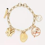 New York Yankees Gold Tone Charm Bracelet