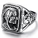 Kstyle Jewelry Mens Stainless Steel Ring, Biker, Silver, Black, Indian, KR2222