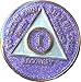 1 Year AA Medallion Purple Glitter Tri-Plate Bling Bling Chip