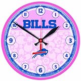 NFL Buffalo Bills Round Clock "Pink Background"