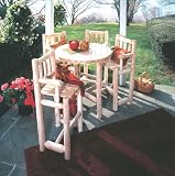 Kitchen & Housewares : Rustic Natural Cedar 119C Bistro Table with Stool Set 5 Pcs