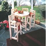 Rustic Natural Cedar 119C Bistro Table with Stool Set 5 Pcs by Rustic Natural Cedar