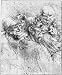 Print after a Drawing of Five Characters in a Comic Scene by Leonardo Da Vinci - 24"H x 20"W - Peel and Stick Wall Decal by Wallmonkeys