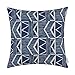 CaliTime Canvas Throw Pillow Cover Case for Couch Sofa Home Decoration Vintage Southwestern Geometric 18 X 18 Inches Navy Blue