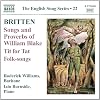 Britten: Songs And Proverbs Volume 22 (Naxos: 8.572600)