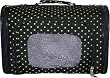 Designer Dog Carrier-Blackw/Lime Polka Dots