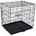 Best Pet Black 24" Double-Door Suitcase Style Folding Metal Dog Crate with Metal Pan - 24"(l) x 20"(w) x 23"(h)