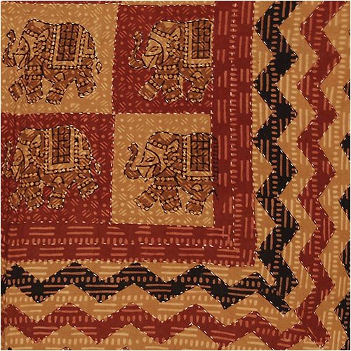 ShalinCraft Rustic Furnishings Double Layered Embroidered Cotton Bedspread India Block Printing