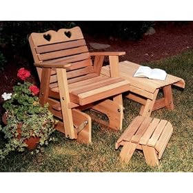 Red Cedar American Sweetheart Patio Glider Rocker Chair by The Cedar Store